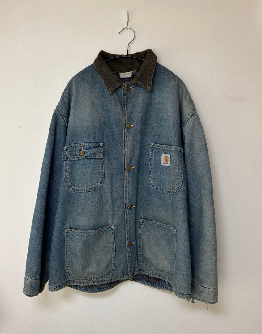Carhartt デニムカバーオール　カーハート　ヴィンテージ　ボロ　ジャケット