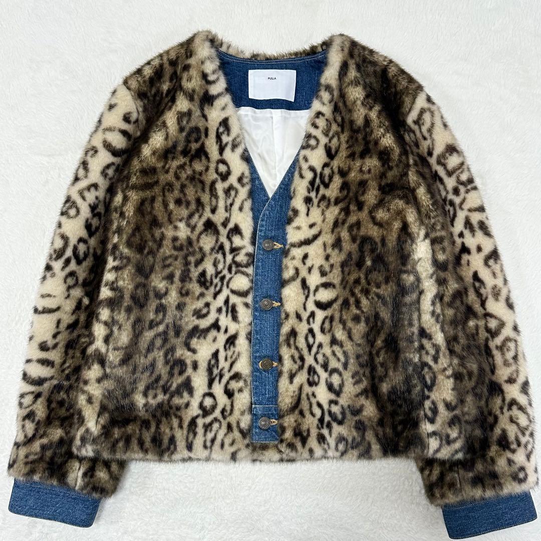 極美品✨TOGA PULLA レオパードデニムジャケット ドッキング ブルゾン