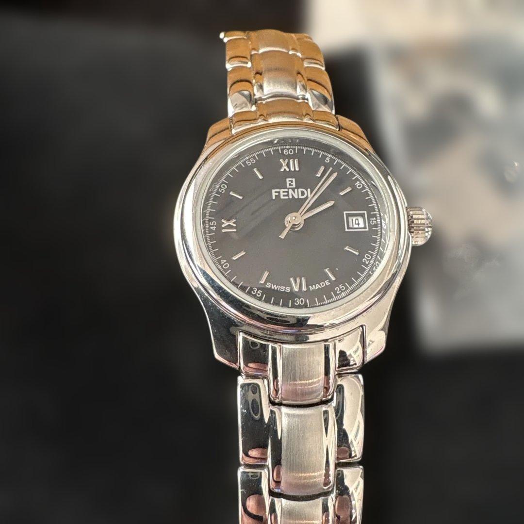 新品未使用（電池切れ）FENDI 腕時計 クォーツ 黒文字盤 ステンレス