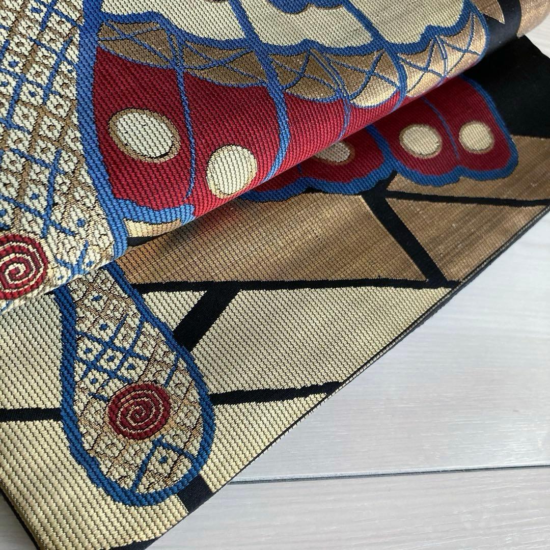 アンティーク京袋帯　蝶々の織り出し　大正ロマン　上質　正絹　No.2-26