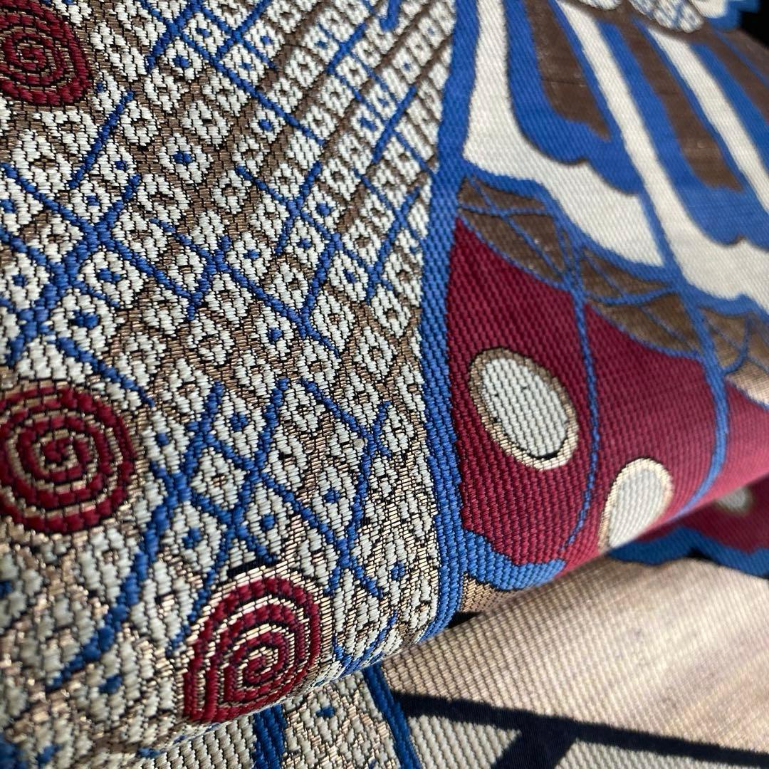 アンティーク京袋帯　蝶々の織り出し　大正ロマン　上質　正絹　No.2-26