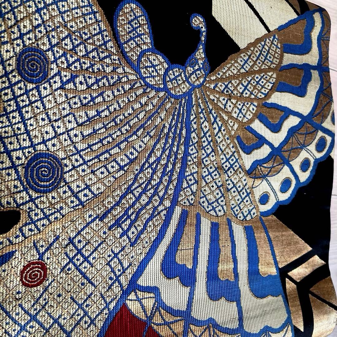 アンティーク京袋帯　蝶々の織り出し　大正ロマン　上質　正絹　No.2-26