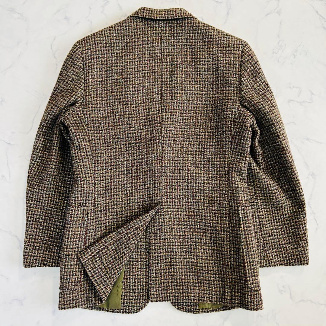 【美品】ハリスツイード×三越 テーラードジャケット シングル マルチカラー M