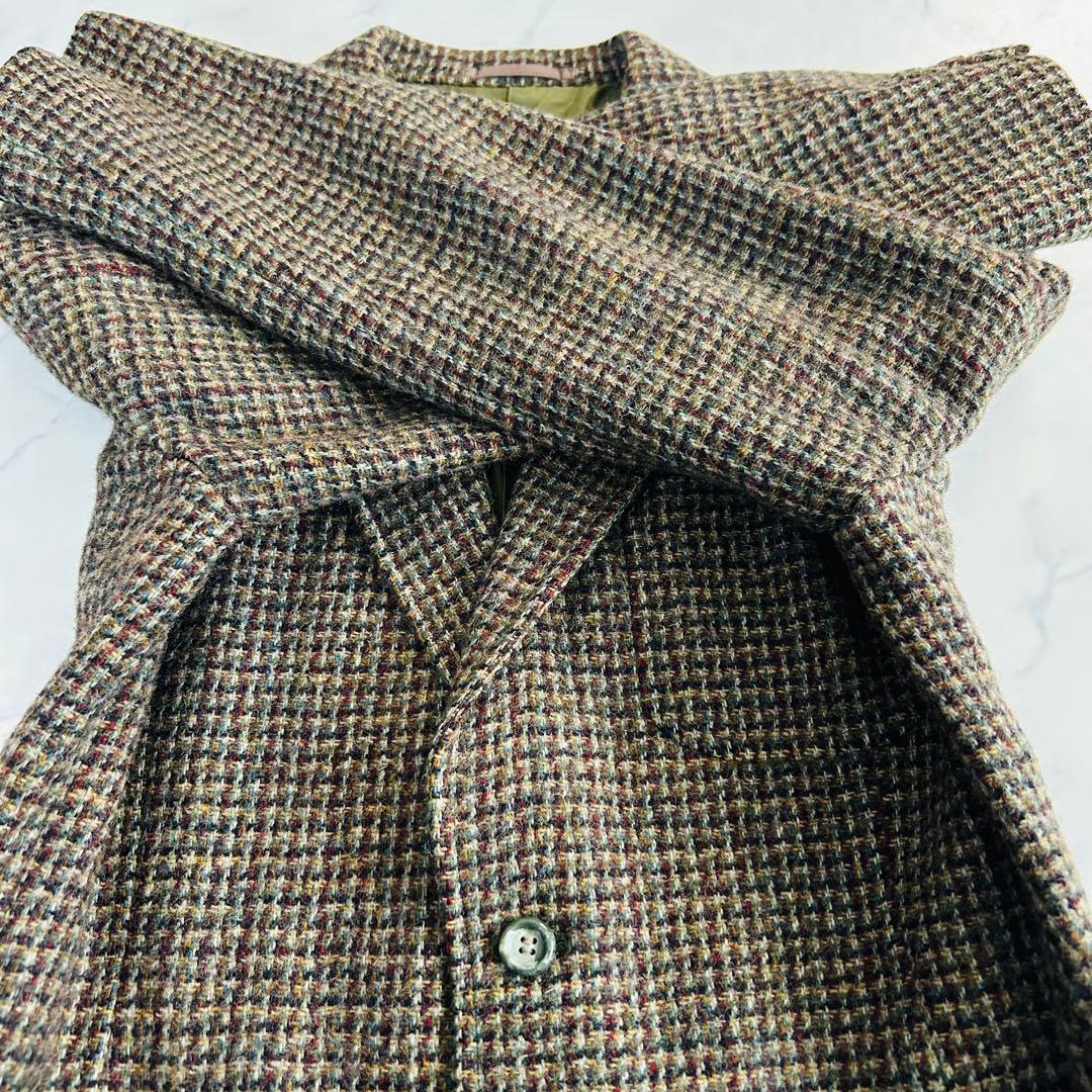 【美品】ハリスツイード×三越 テーラードジャケット シングル マルチカラー M