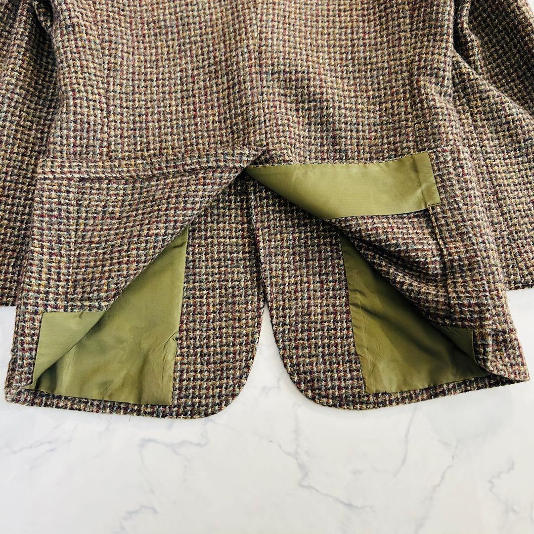 【美品】ハリスツイード×三越 テーラードジャケット シングル マルチカラー M