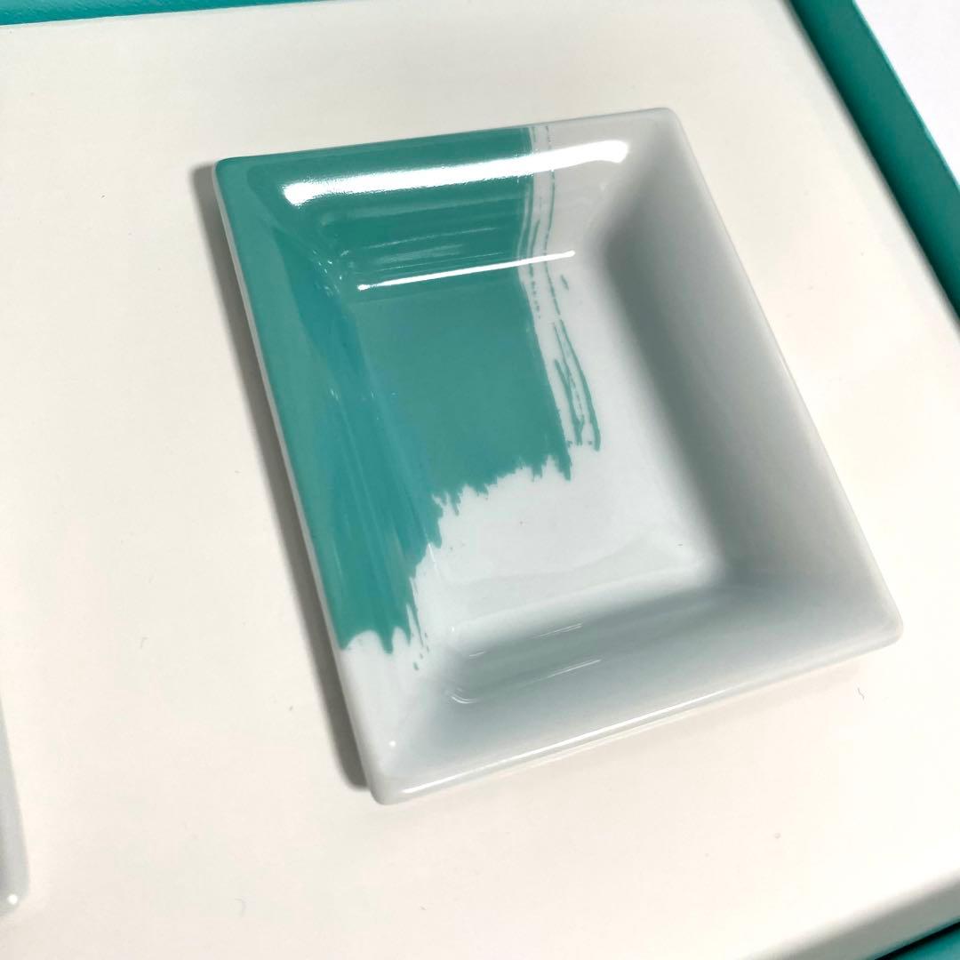 【未使用】Tiffany ティファニー ミニトレイ 小物入れ 陶器 セット