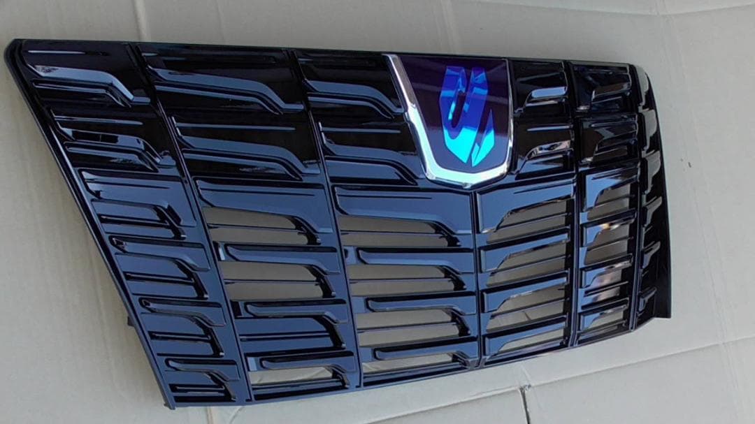 30系 アルファード 純正フロントグリル ブラック 202 艶有 マークブルー