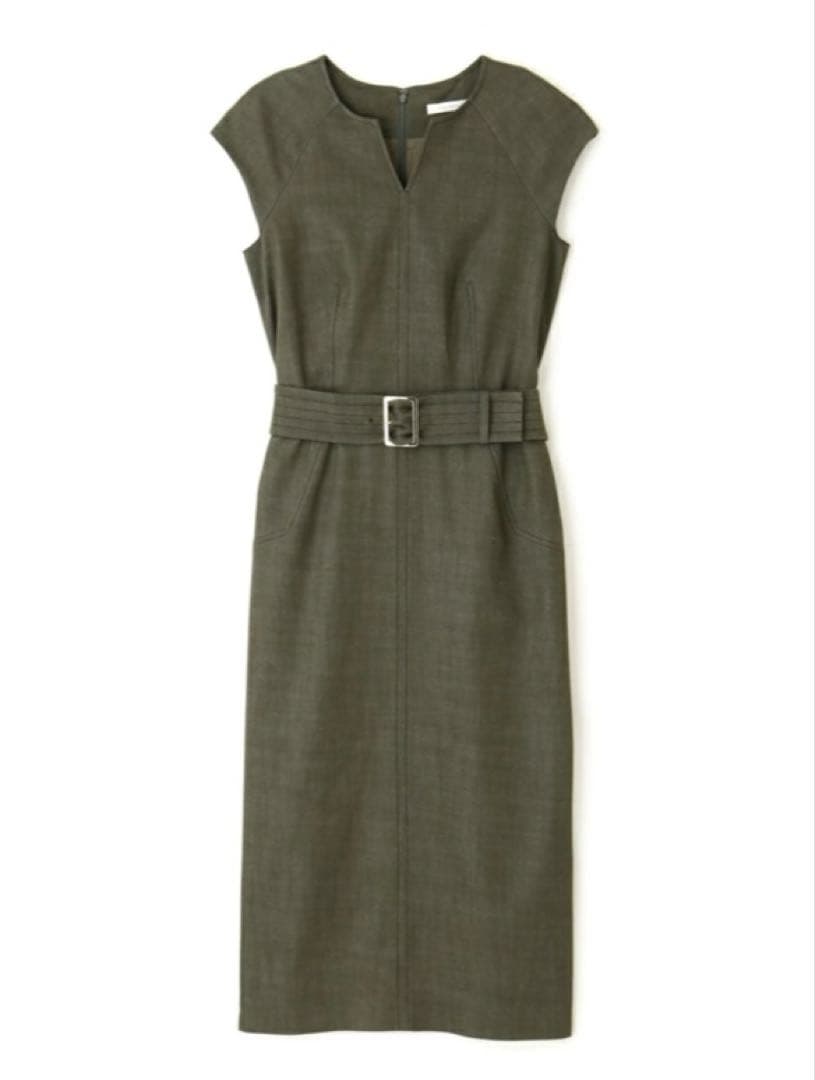 【年末年始特別価格】Pinky&Diane ステッチワークワンピース カーキ