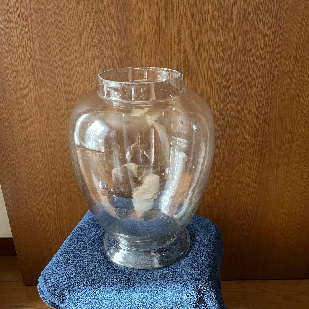 昭和初期、ガラス瓶アルミ叩き出し蓋付き