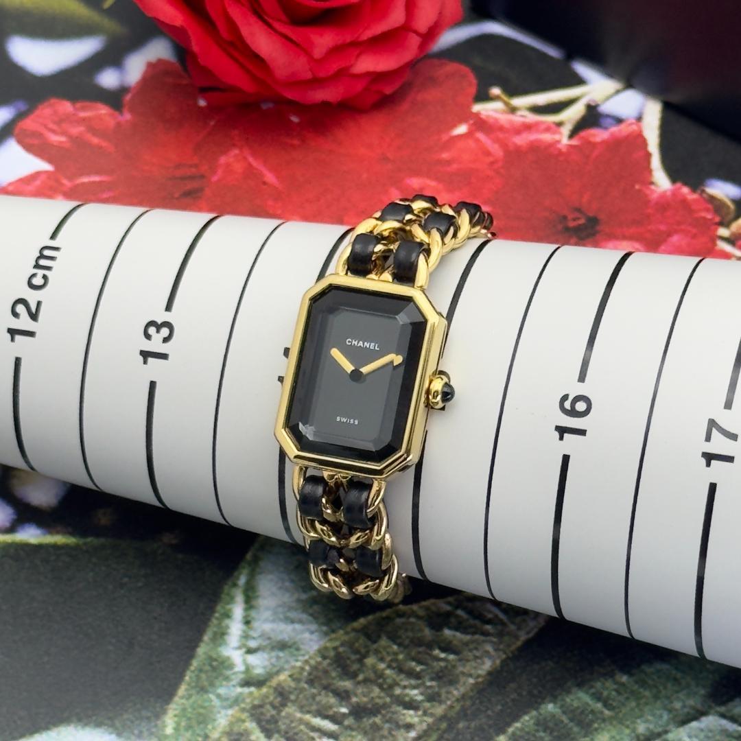 外装新品仕上 シャネル プルミエールM ゴールド クォーツ 腕時計 A30