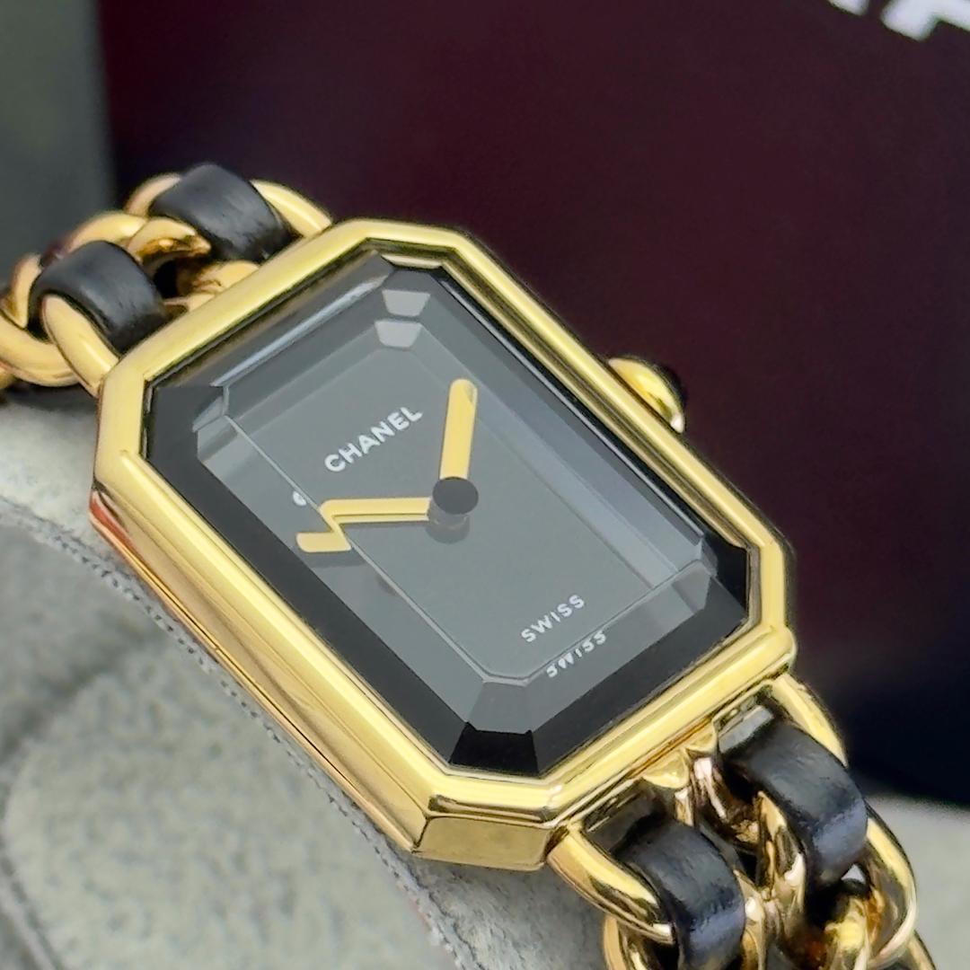 外装新品仕上 シャネル プルミエールM ゴールド クォーツ 腕時計 A30