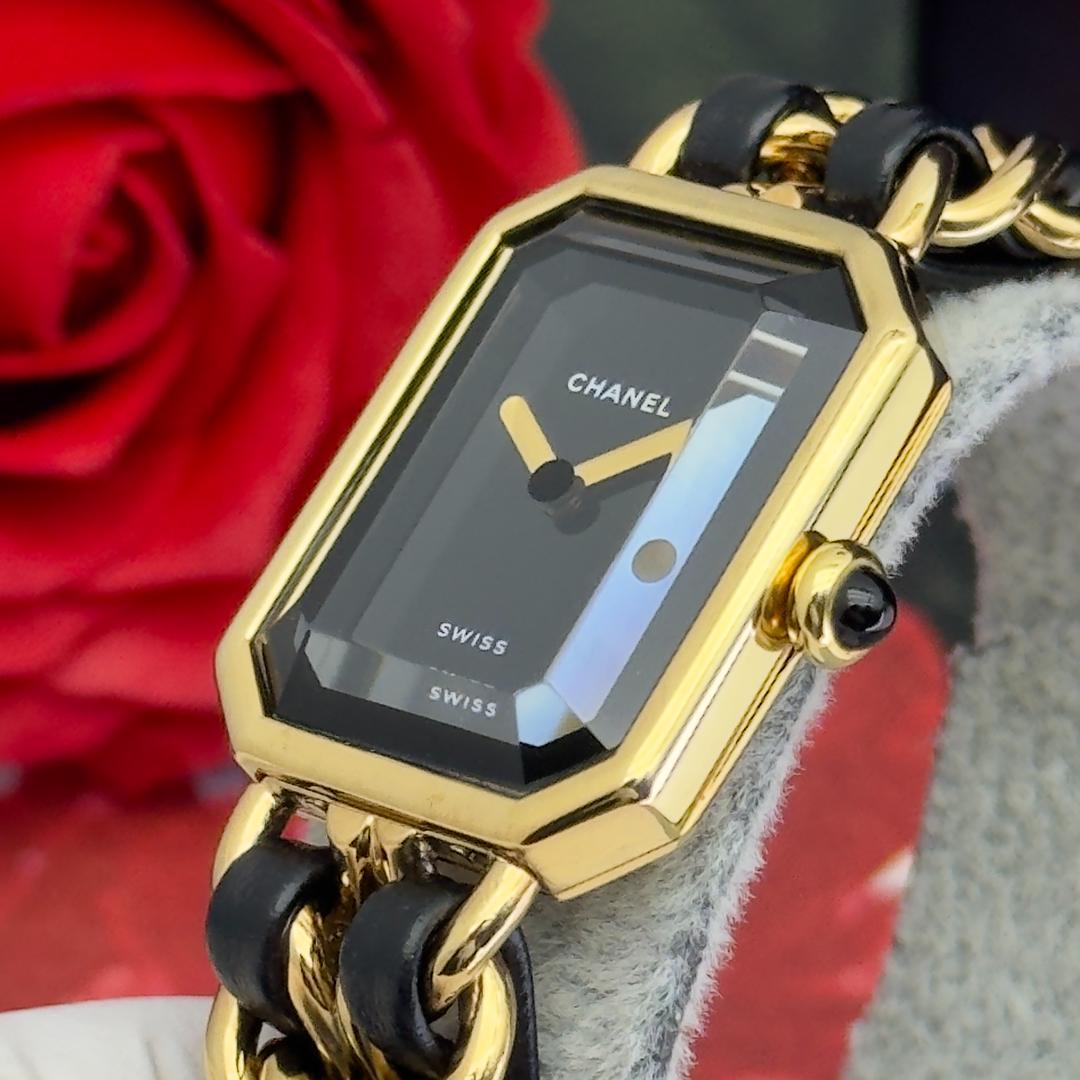 外装新品仕上 シャネル プルミエールM ゴールド クォーツ 腕時計 A30