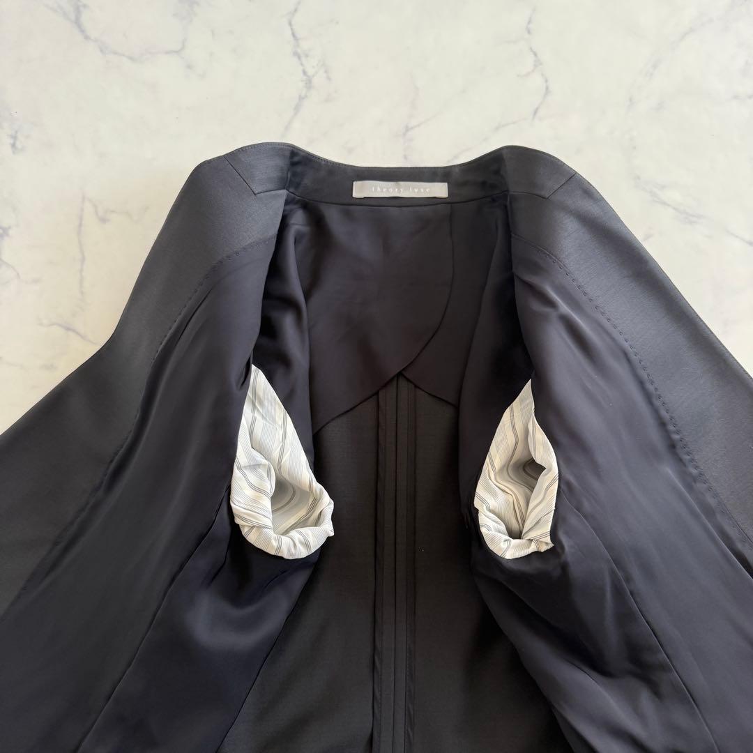 未使用級　エグゼクティブ　セオリーリュクス　ノーカラージャケット　ドンナ　黒　L