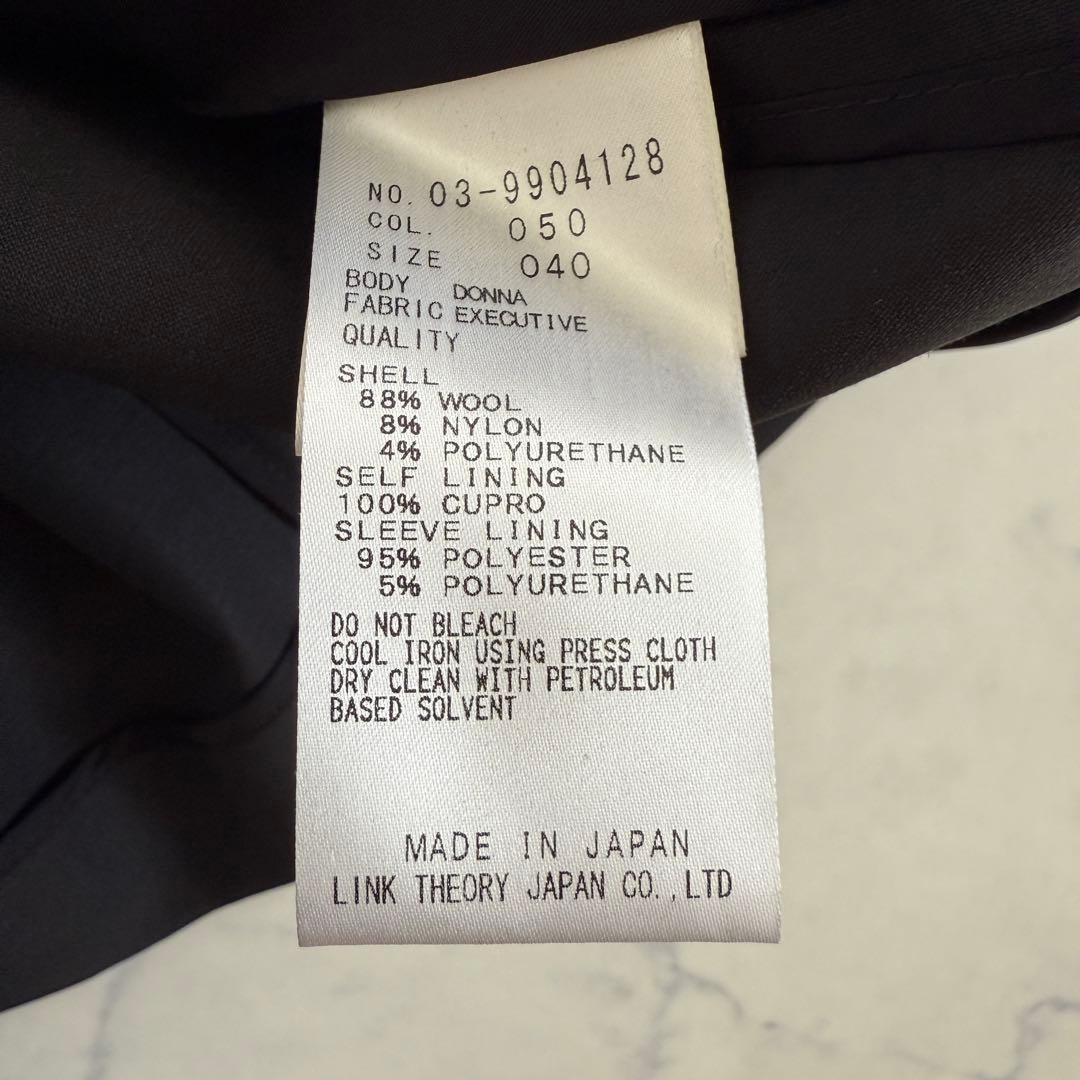 未使用級　エグゼクティブ　セオリーリュクス　ノーカラージャケット　ドンナ　黒　L