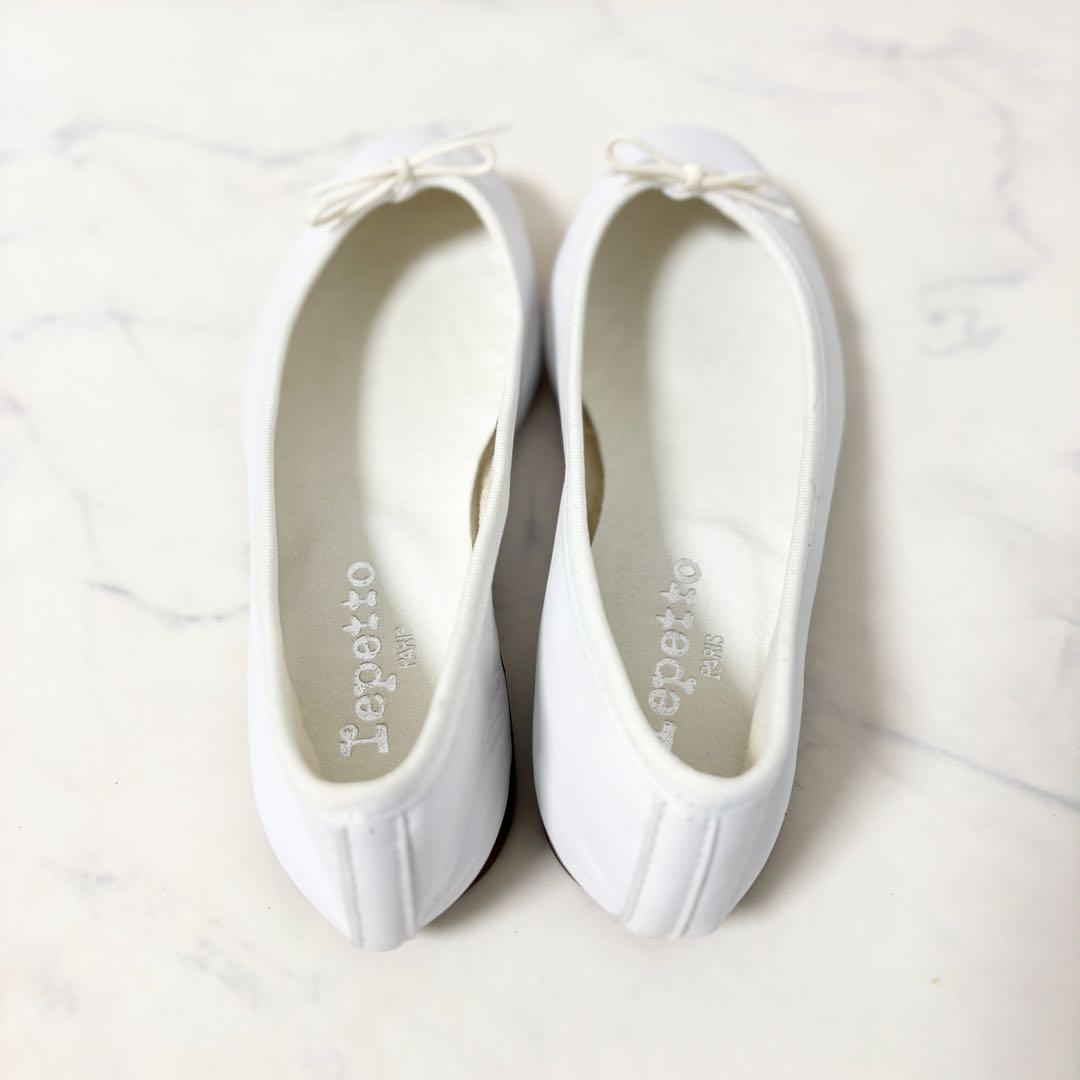 美品 レペット 37 サンドリオン フラットシューズ レザー ホワイト