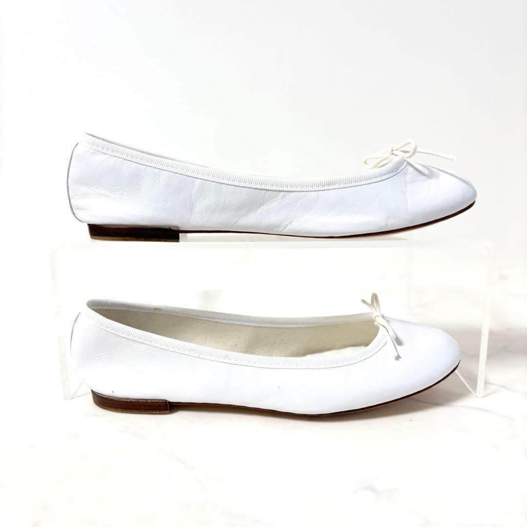 美品 レペット 37 サンドリオン フラットシューズ レザー ホワイト