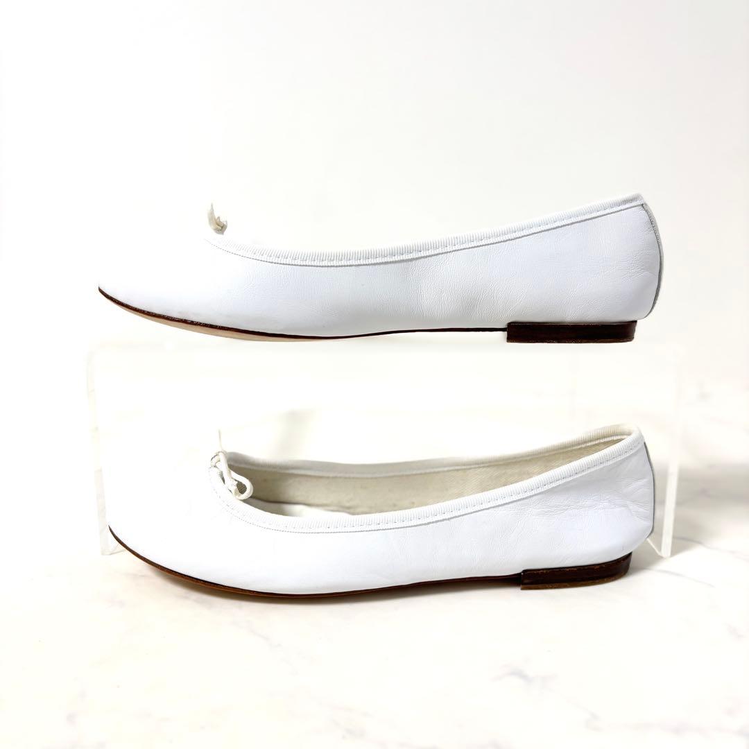 美品 レペット 37 サンドリオン フラットシューズ レザー ホワイト