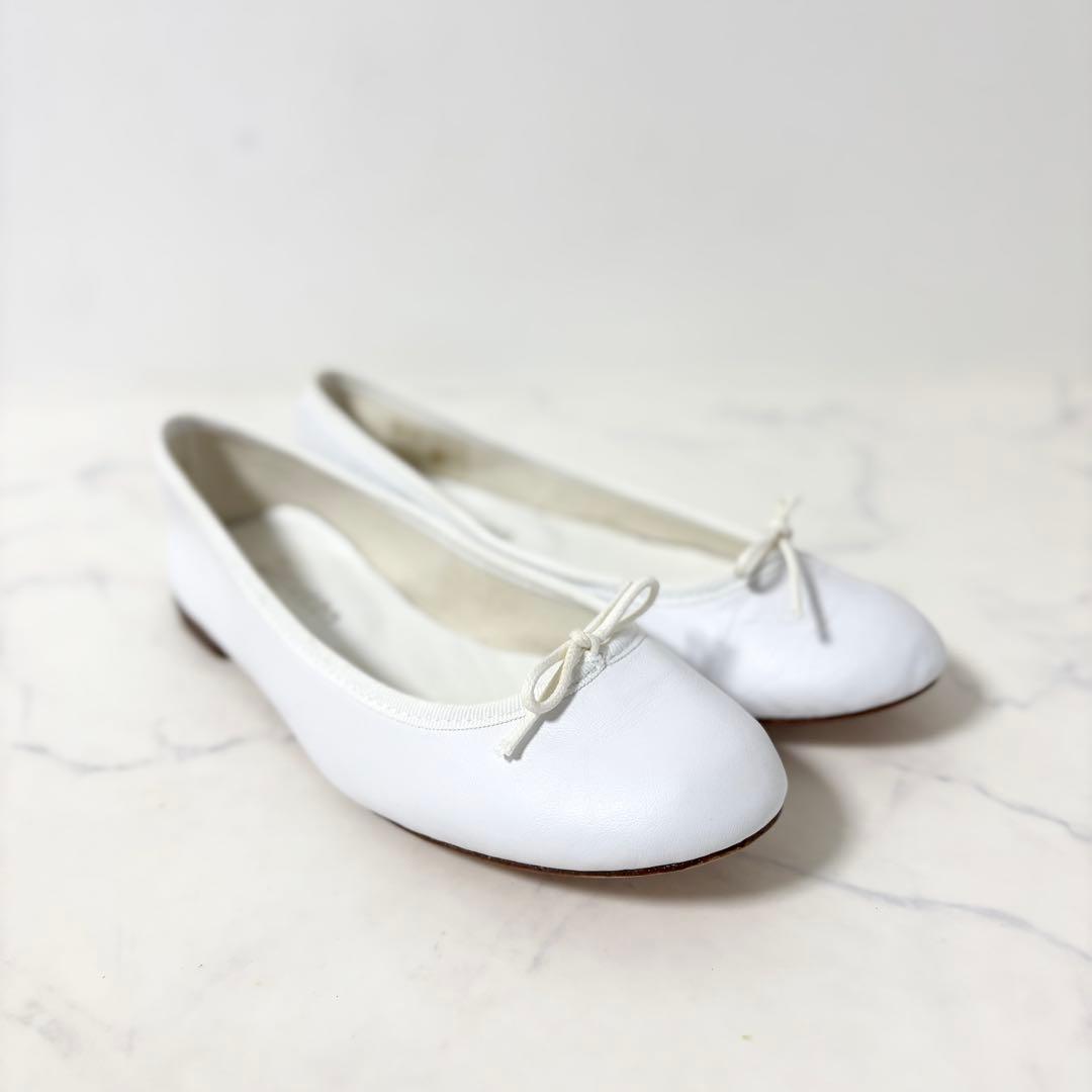 美品 レペット 37 サンドリオン フラットシューズ レザー ホワイト