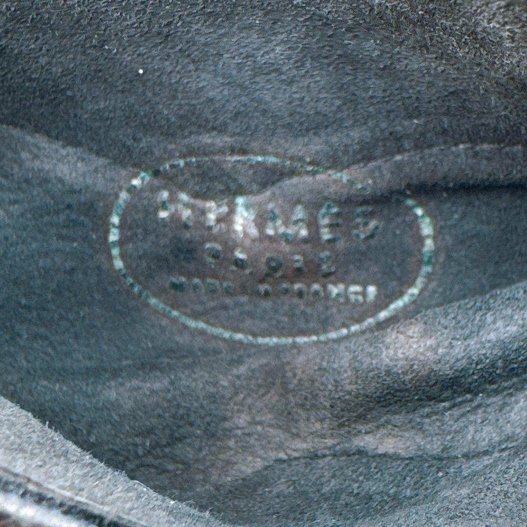 エルメス レザー ゴールド金具 手袋 グローブ 表記サイズ 7 1/2 ブラック