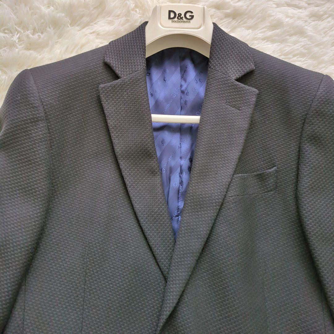 【鑑定済】Dolce&Gabbana　スーツセットアップ　ブラック　総裏　格子柄