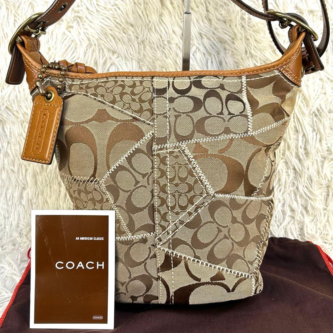 ✨希少 コーチ バケツ型 ワンショルダーバッグ　限定品 パッチワーク 11452