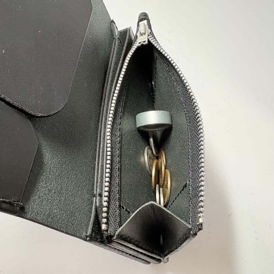 【本革】トラッカーウォレット　ミドル　姫路レザー　ブラック　二つ折り財布