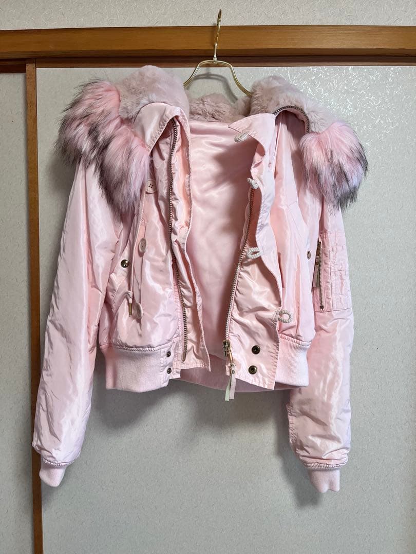 onespo ワンスポ N-2B ボリュームファージャケット　ピンク