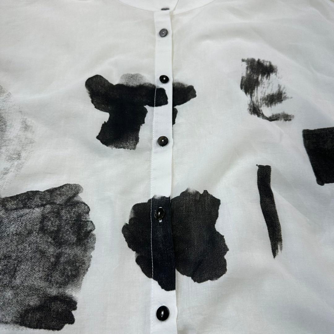 美品 モユル MOYURU シャツ チュニック アートデザイン コットン