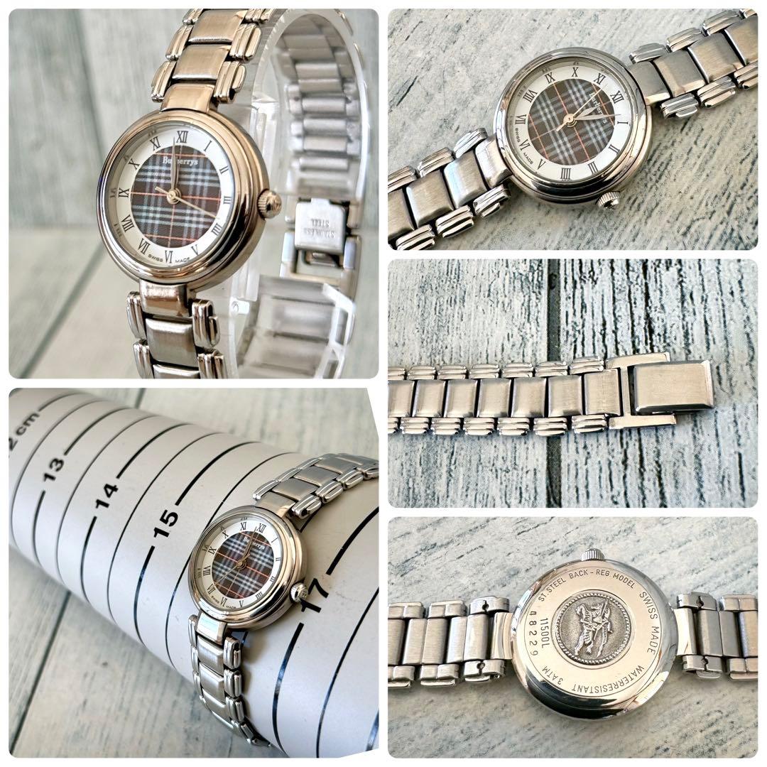 【希少】Burberrys バーバリー 腕時計 11500L チェック柄 青調