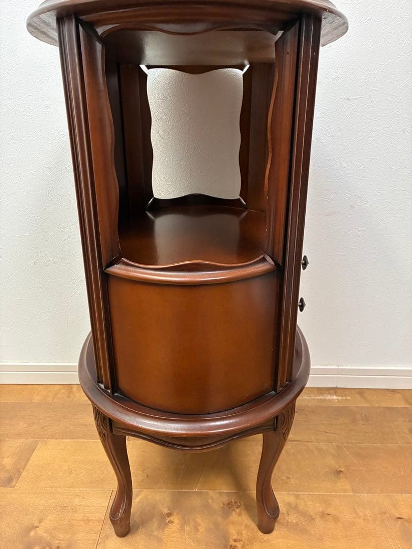 アンティーク　ラウンドキャビネット　猫脚　サイドテーブル