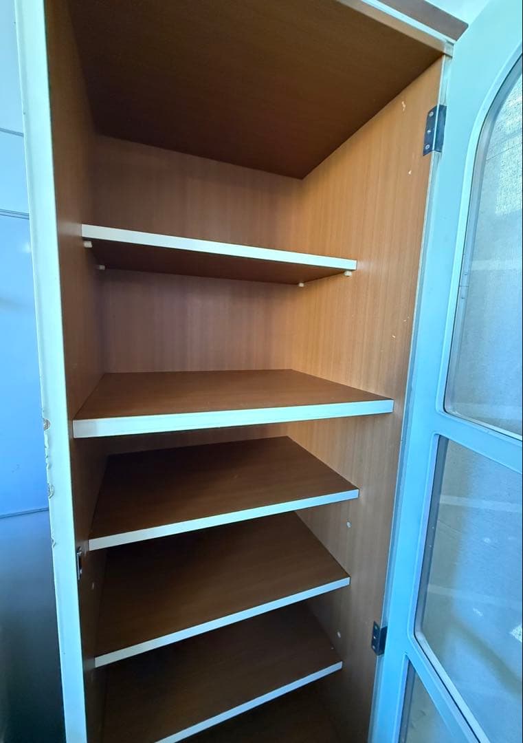 昭和レトロ 収納棚 スリムキャビネット 食器棚 本棚 飾り棚 アンティーク