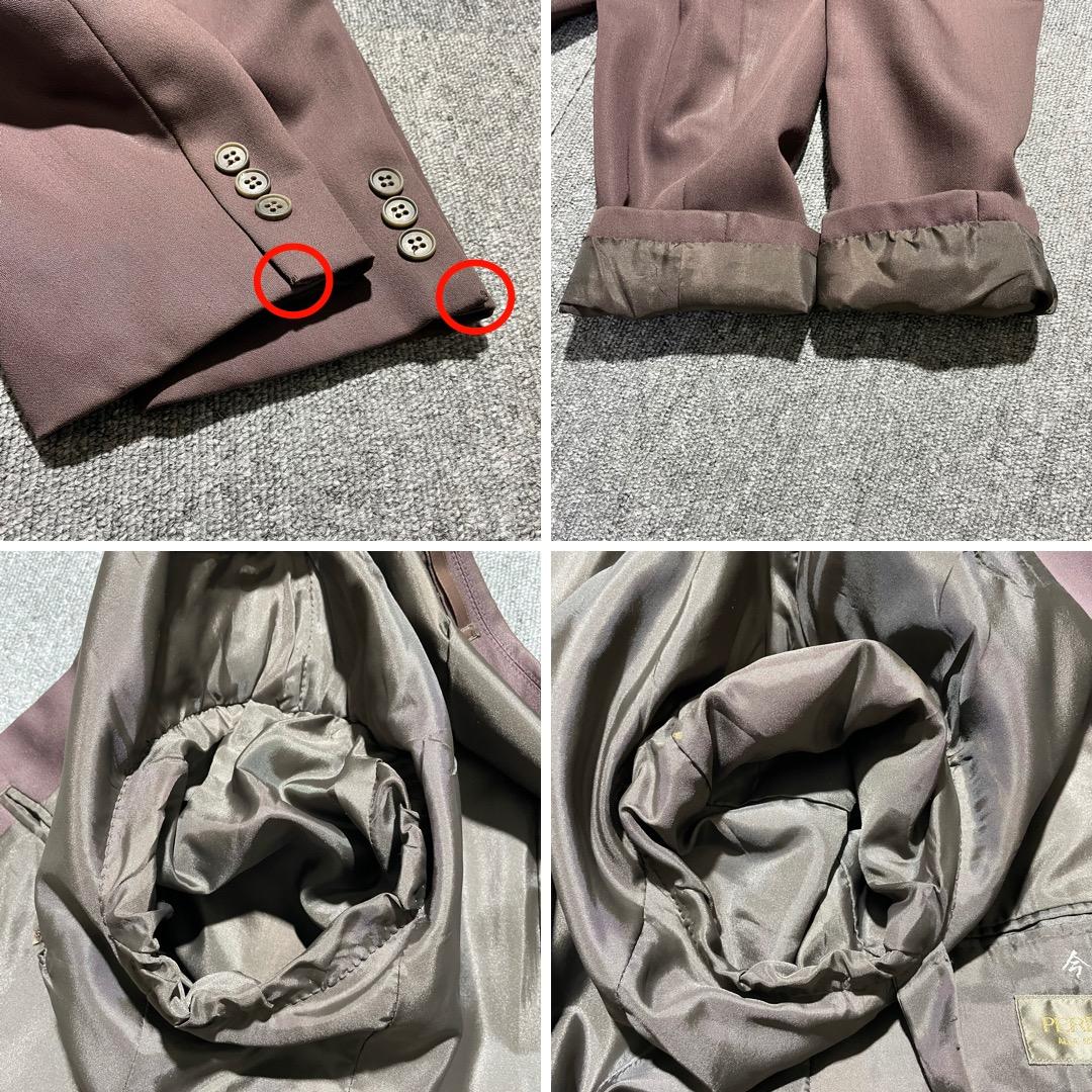 希少カラー ダブルブレスト スーツ セットアップ コーデ 成人式 小豆色