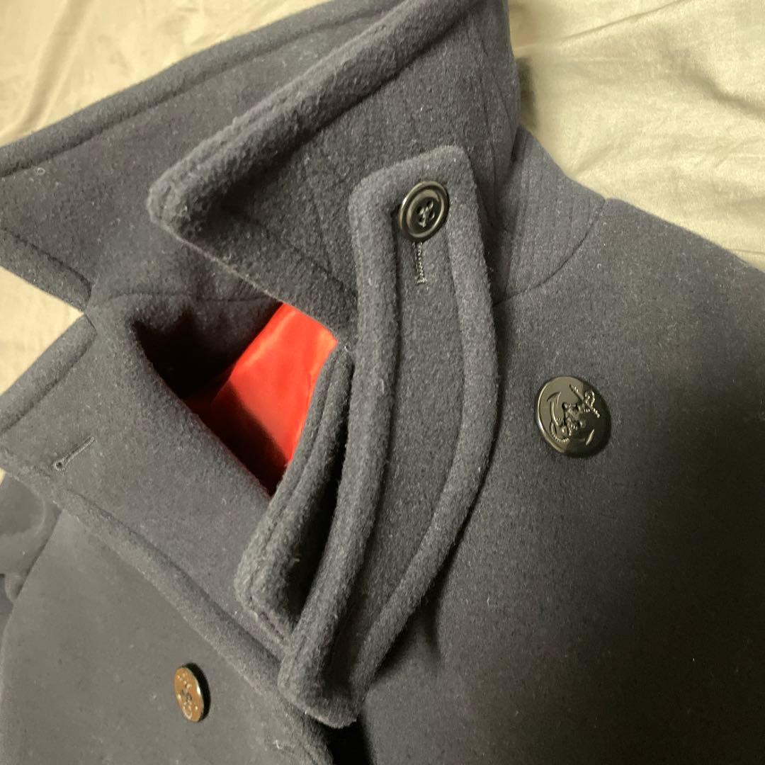 極美品　J PRESS Pコート　ネイビー