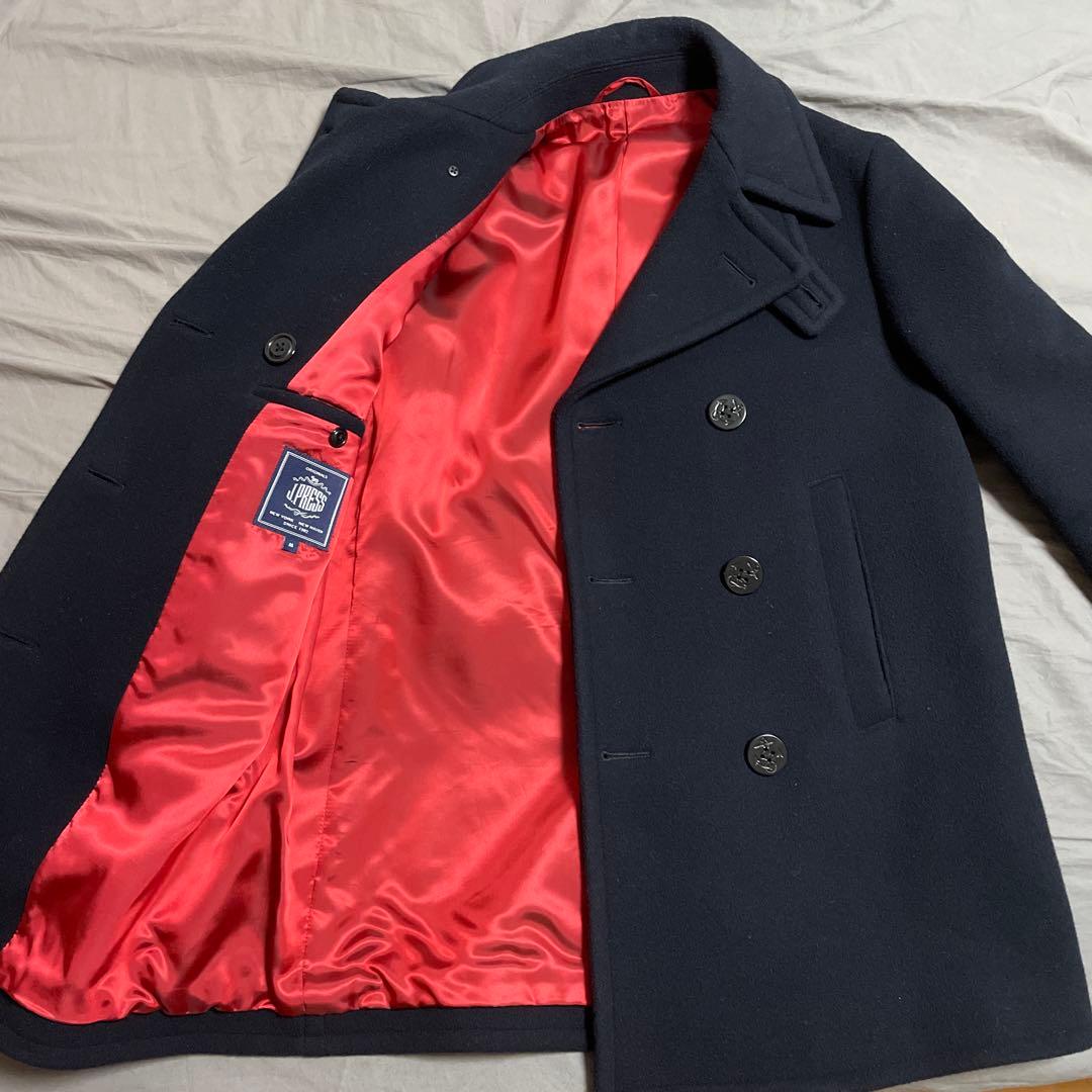 極美品　J PRESS Pコート　ネイビー
