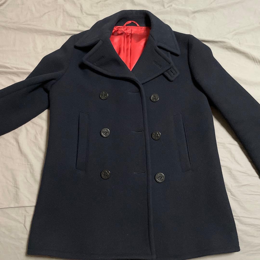 極美品　J PRESS Pコート　ネイビー