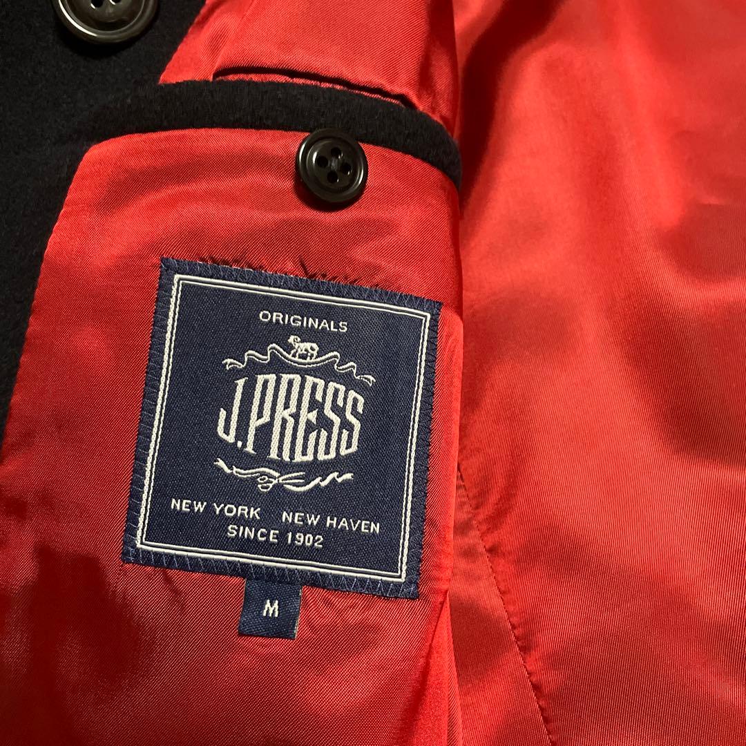 極美品　J PRESS Pコート　ネイビー