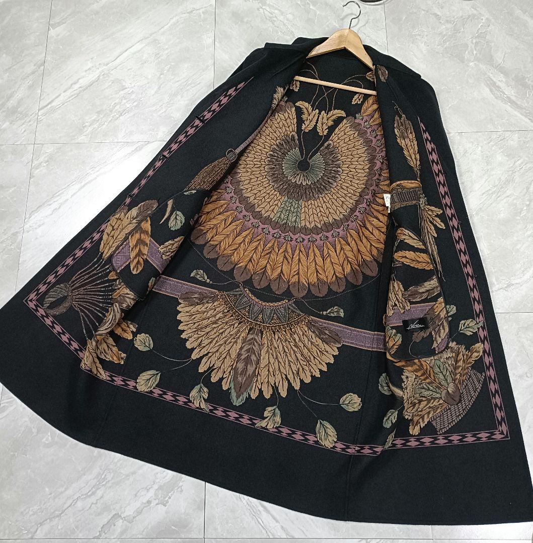 【美品】アトリエ ノワ 裏総柄 カシミヤコート カシミヤ100％ ロングコート