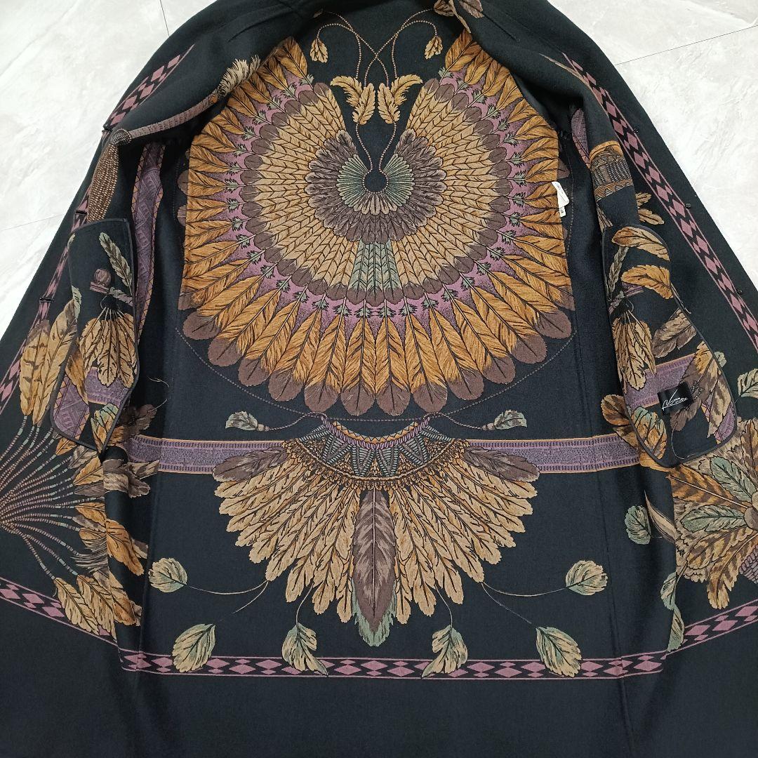 【美品】アトリエ ノワ 裏総柄 カシミヤコート カシミヤ100％ ロングコート