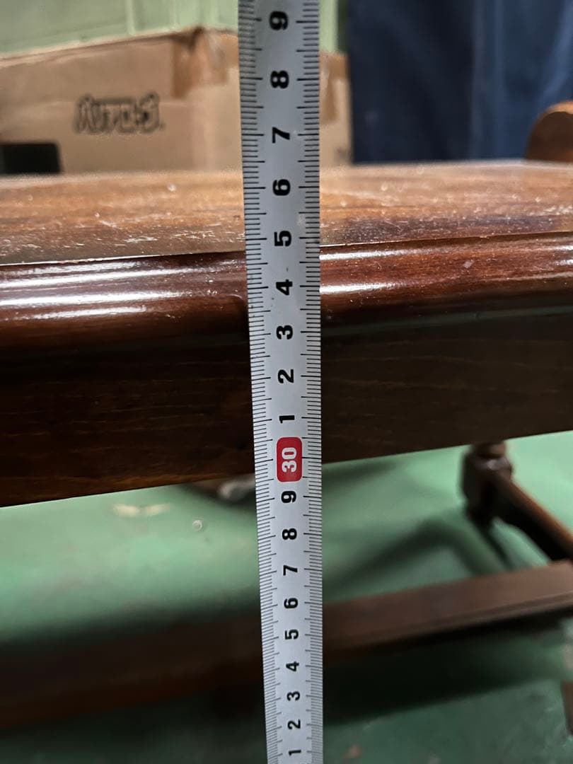 カリモク家具 電話台 木製座卓 小棚付き