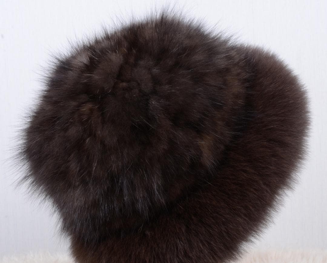 新品 上質セーブルと上品なフォックスの編込みハット ギフトプレゼント