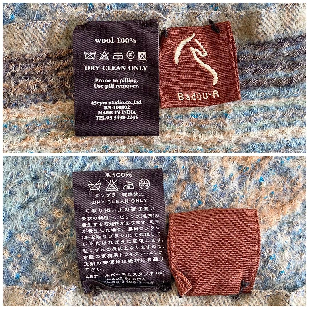 希少 Badou-R 45rpm ウール縮絨 ストール マフラー インド製