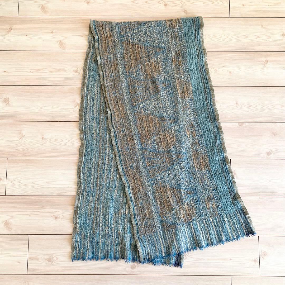 希少 Badou-R 45rpm ウール縮絨 ストール マフラー インド製