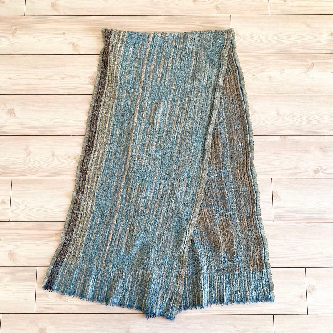 希少 Badou-R 45rpm ウール縮絨 ストール マフラー インド製