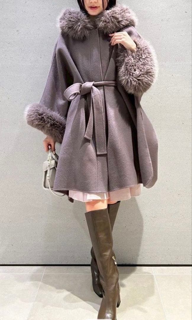 CELFORD セルフォード ファーポンチョコート MOC 新品