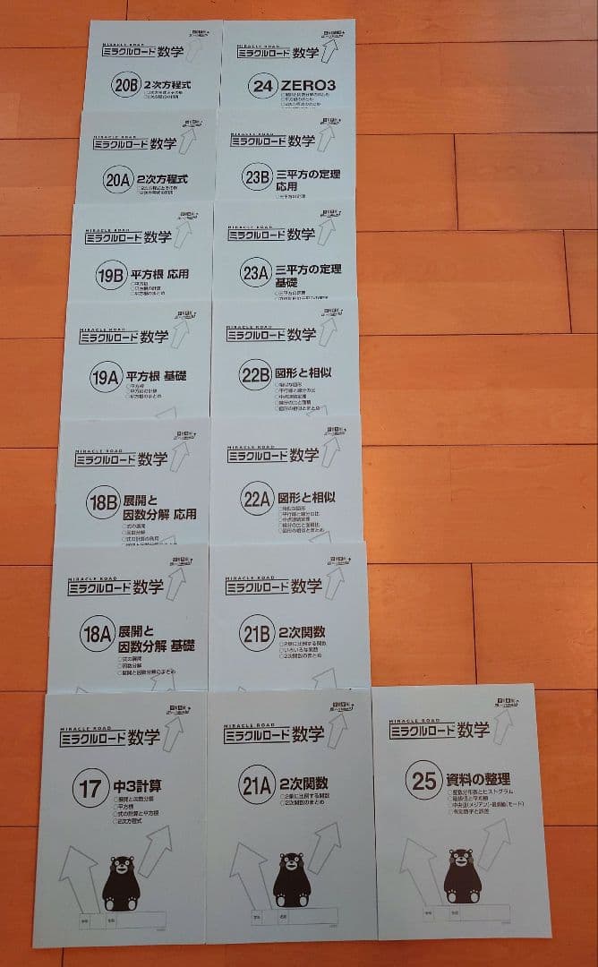 ミラクルロード 数学 中1・中2・中3範囲 43冊セット　塾専用　教材