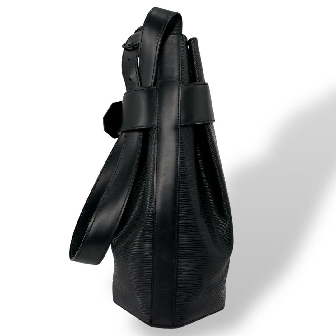 ルイヴィトン　ポーチ付　サックデポール　ショルダーバッグ　エピレザー　ブラック