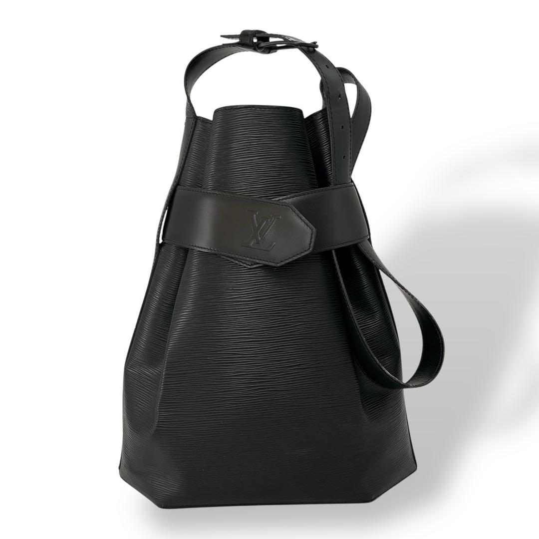 ルイヴィトン　ポーチ付　サックデポール　ショルダーバッグ　エピレザー　ブラック