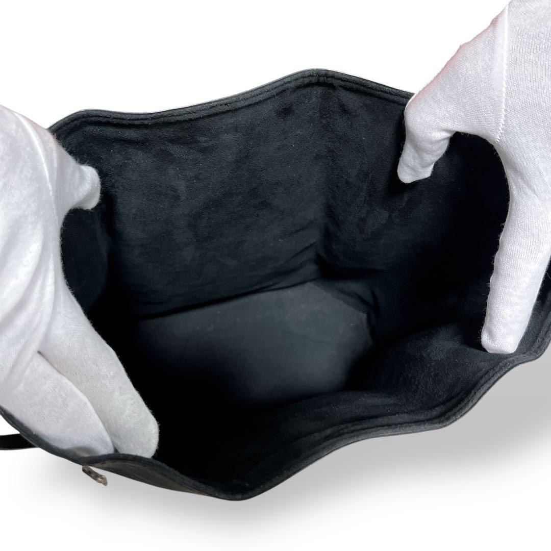 ルイヴィトン　ポーチ付　サックデポール　ショルダーバッグ　エピレザー　ブラック