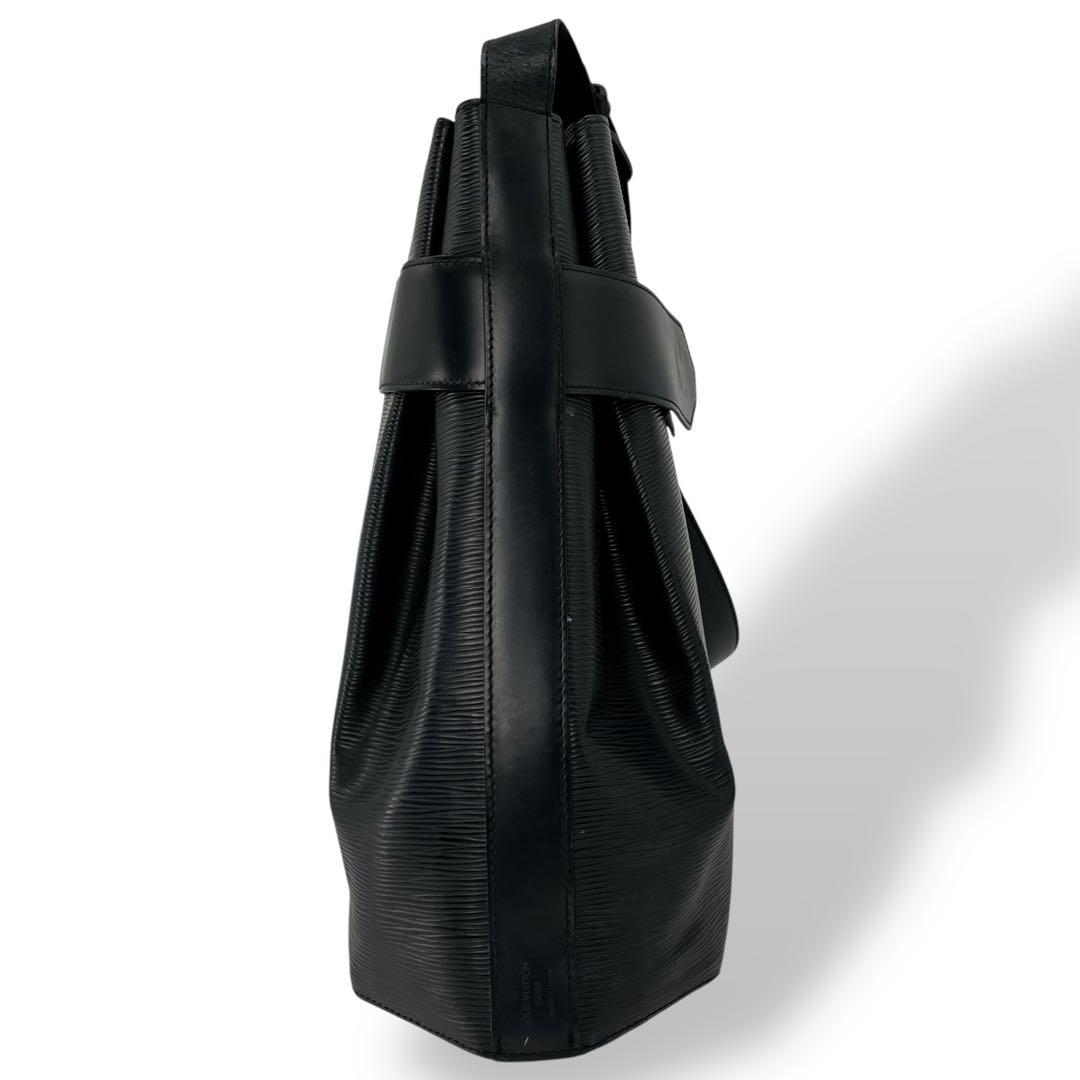 ルイヴィトン　ポーチ付　サックデポール　ショルダーバッグ　エピレザー　ブラック