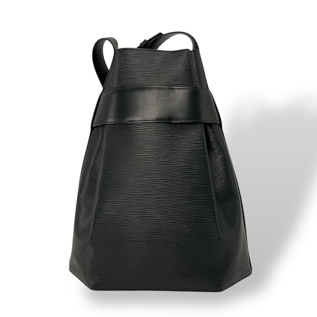 ルイヴィトン　ポーチ付　サックデポール　ショルダーバッグ　エピレザー　ブラック